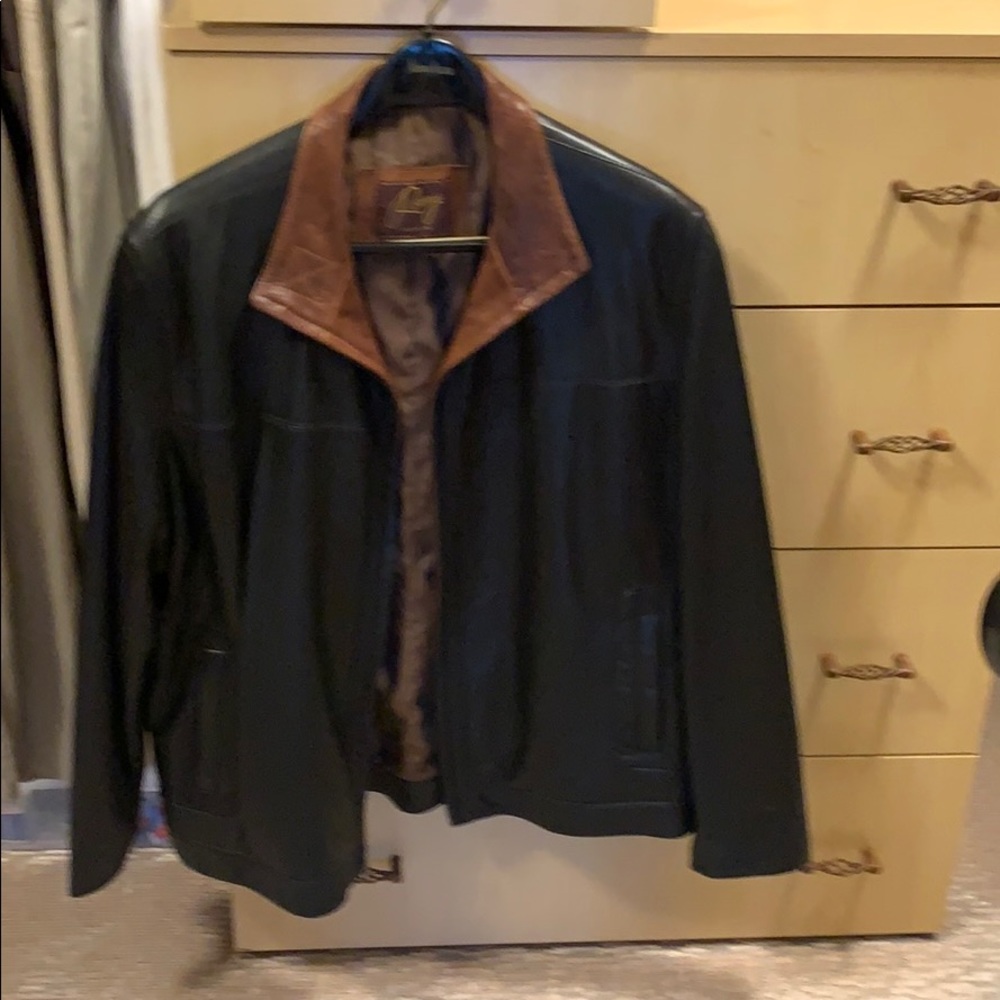 Rémy black and brown leather jacket